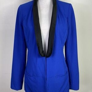 Rock & Republic Vibrant Blue Blazer with Contrasting Black Collar